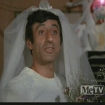 Klinger in a wedding dress