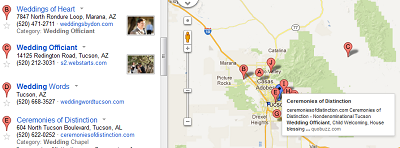 Google map with pins