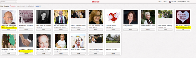 pinterest search for officiants pinners
